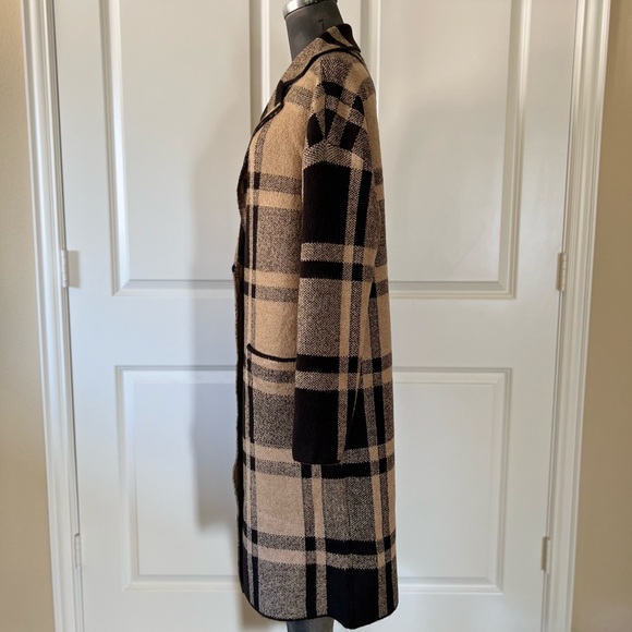 Liz Claiborne Plaid Longline Coatigan Sweater Coat NWT Size M - Picture 4 of 10